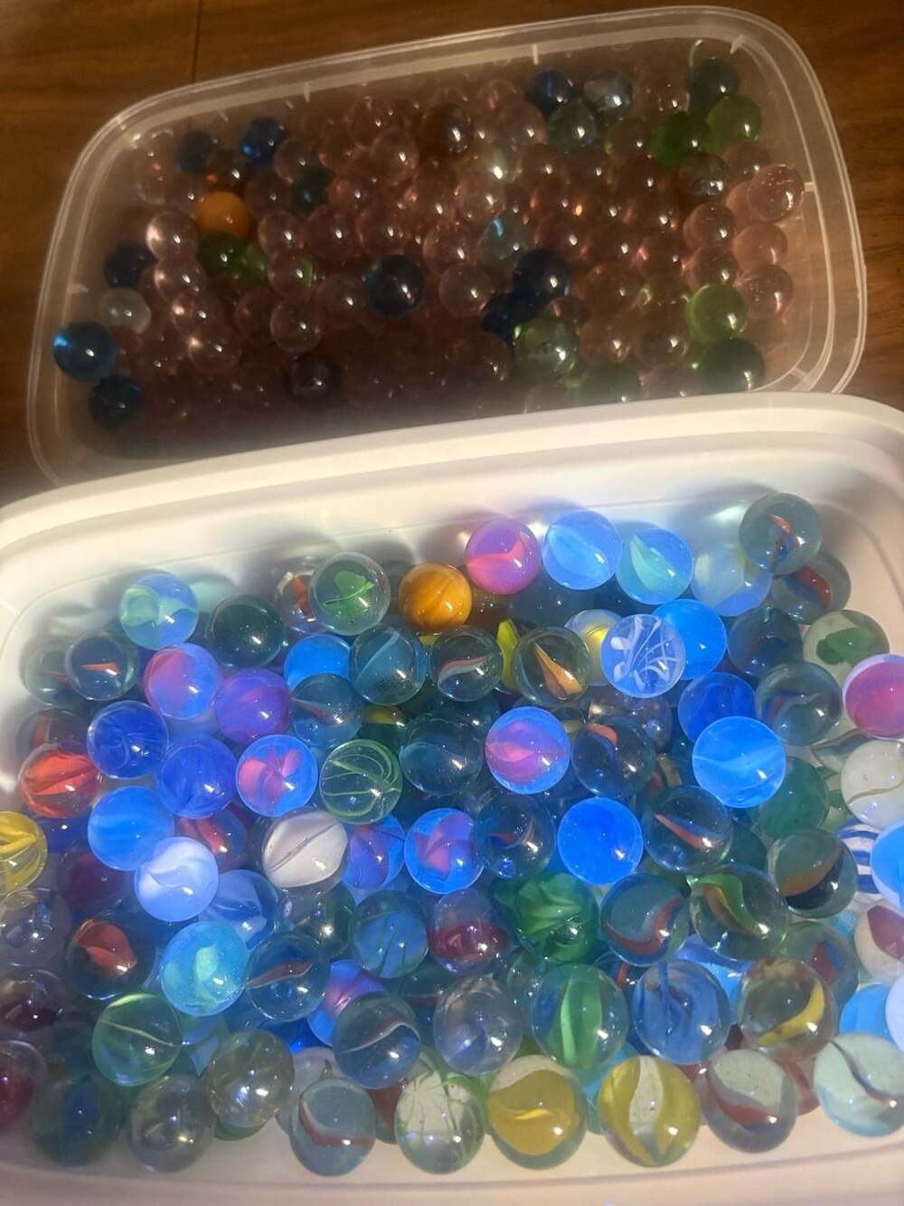 Lot of 10 + 2 shooters Vintage Mixed Glass Marbles
